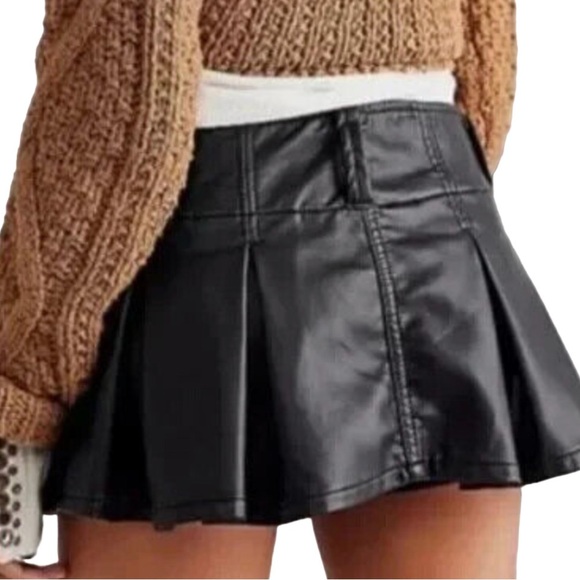 Free People Vegan Pleated Micro Mini Skirt - Picture 8 of 9